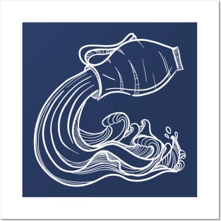 Zodiac sign set - Aquarius - A water jar Posters and Art